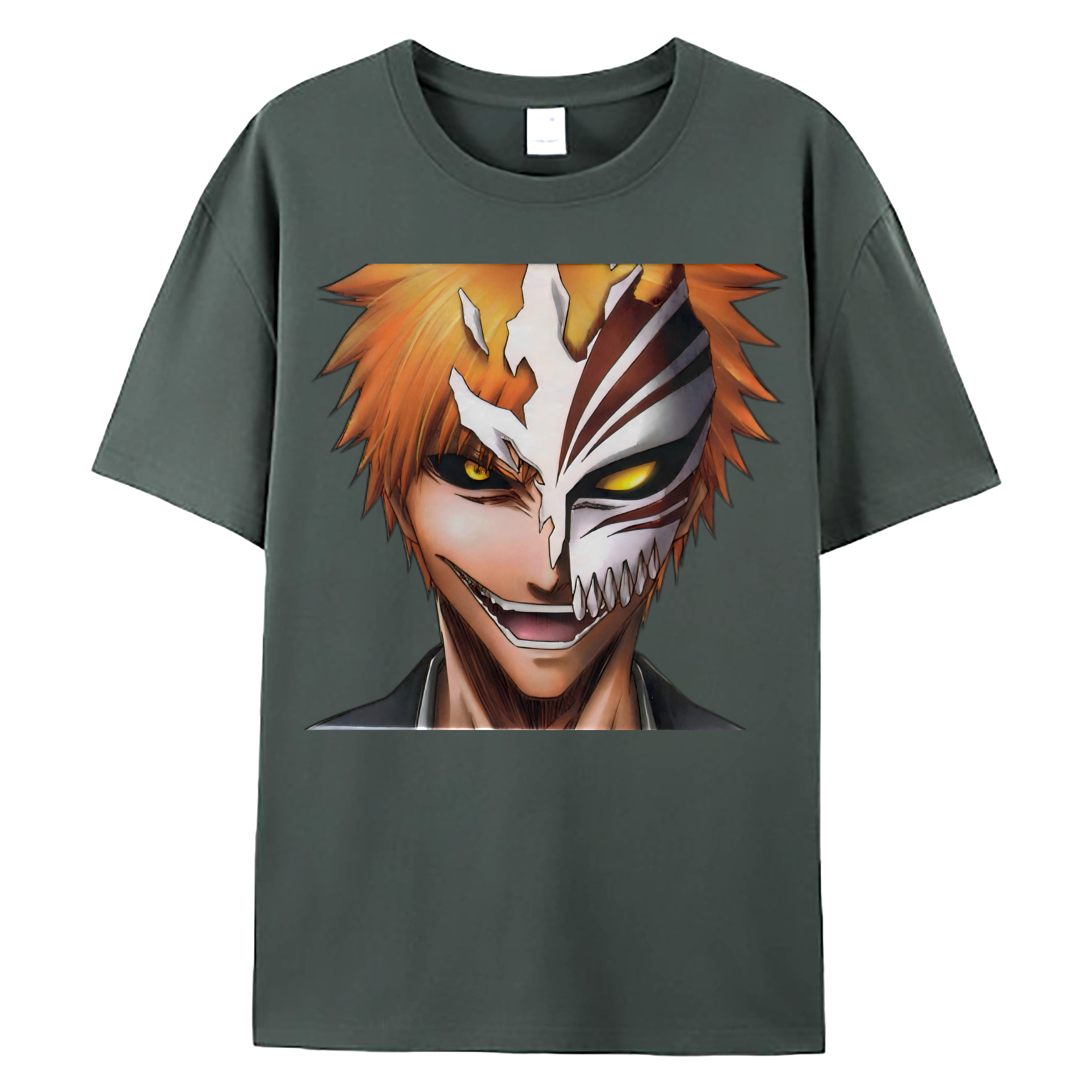 （画像用） ブリーチ 黒崎一護（くろさき いちご）BLEACH Kurosaki Ichigo 綿100％ メンズ半袖Tシャツ｜肌触りやわらか＆通気性
